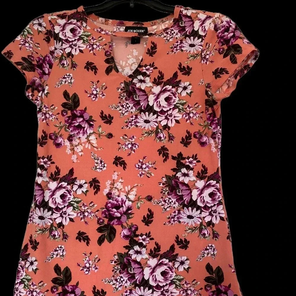 NWOT Joe Boxer Short Sleeve Women's T-Shirt High/Keyhole Neck Size Small